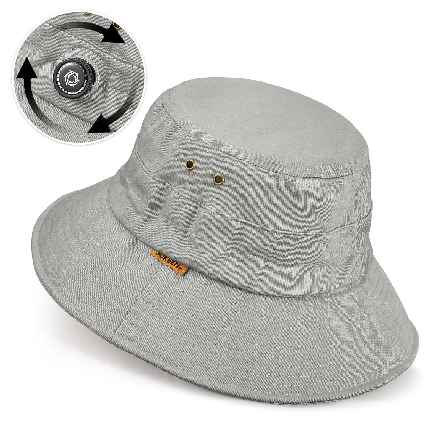 Cotton Bucket Hat For Men Women Adjustable Knob Sun Hat Wide Brim Fishing Hat For Walking Daily Outdoor