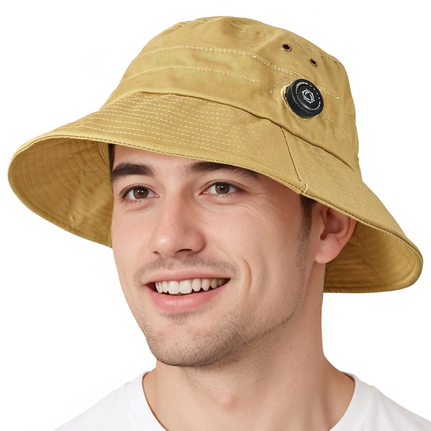 Cotton Bucket Hat For Men Women Adjustable Knob Sun Hat Wide Brim Fishing Hat For Walking Daily Outdoor