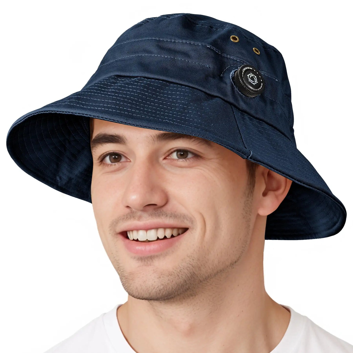 Cotton Bucket Hat For Men Women Adjustable Knob Sun Hat Wide Brim Fishing Hat For Walking Daily Outdoor