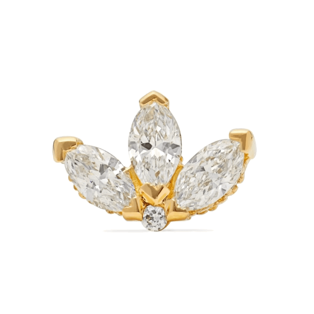 Solis Golden Blossom Studs with Cubic Zirconia