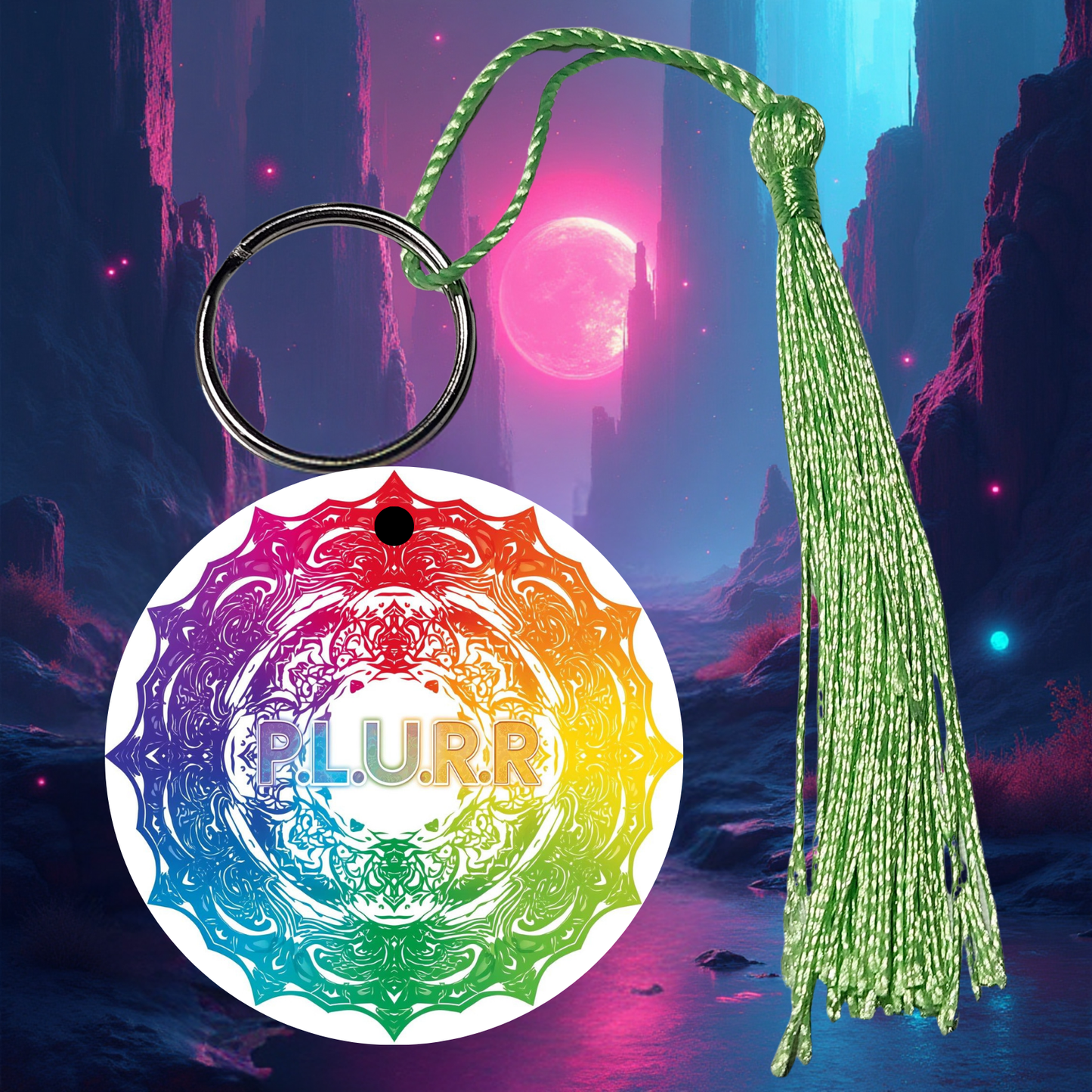 PLURR Aluminum Keychain for Raves and Festivals