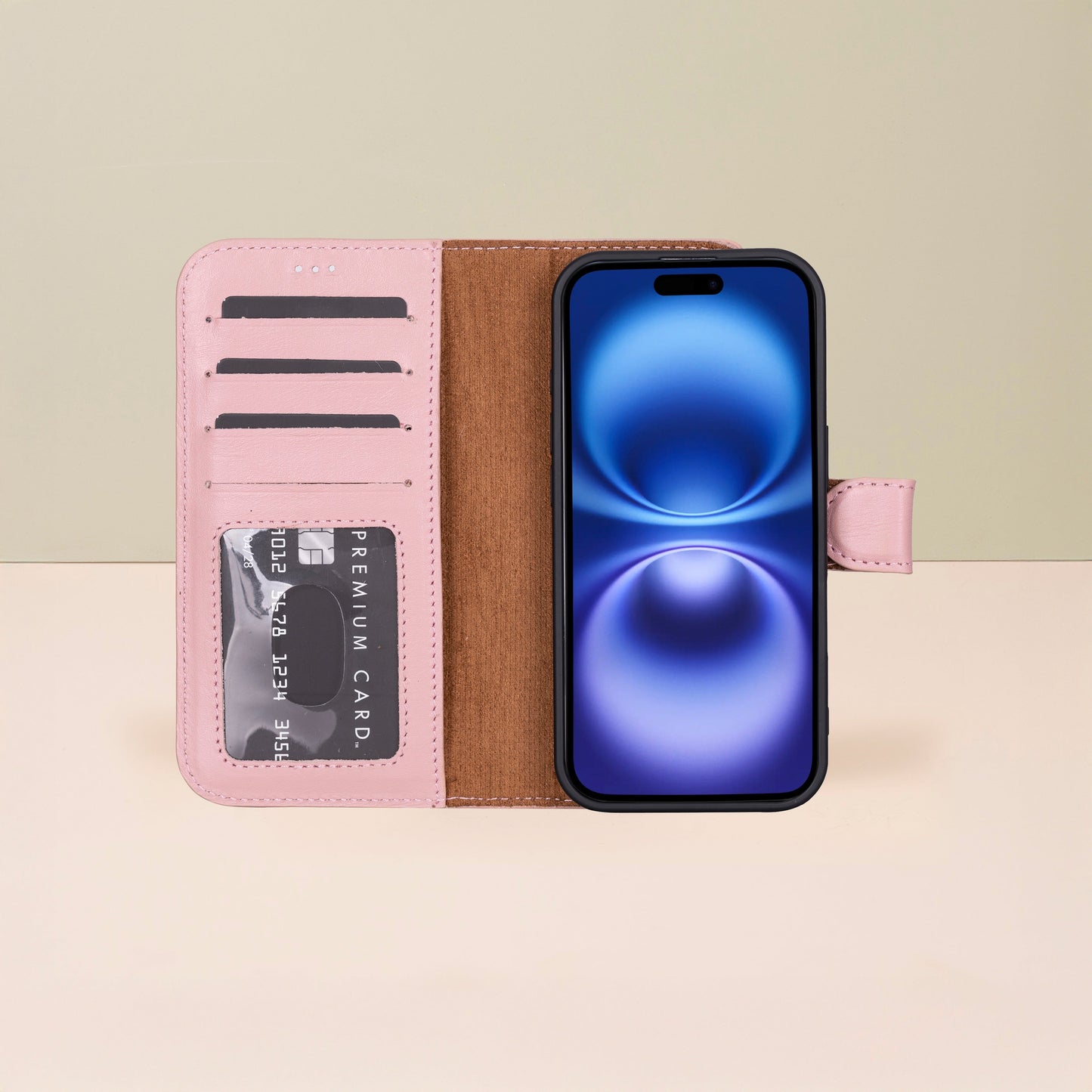 Leathere iPhone 17 Wallet Case – Pink - New York