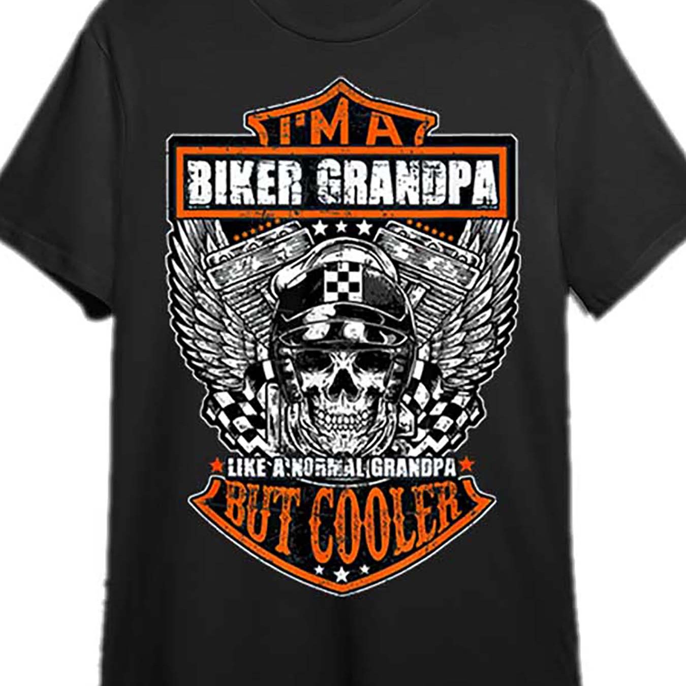 "I'm a Biker Grandpa, Like a Normal Grandpa But Cooler" Funny Graphic T-Shirt – Organic Cotton, Crew Neck, Men’s Casual Short Sleeve Tee - Premium T-Shirt from Lizard Vigilante - Just $23.88! Shop now at Lizard Vigilante