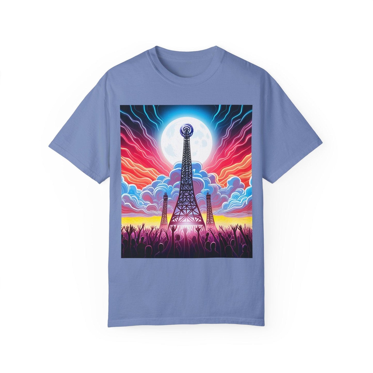 Eiffel CellTower Unisex Garment-Dyed T-shirt - Lizard Vigilante