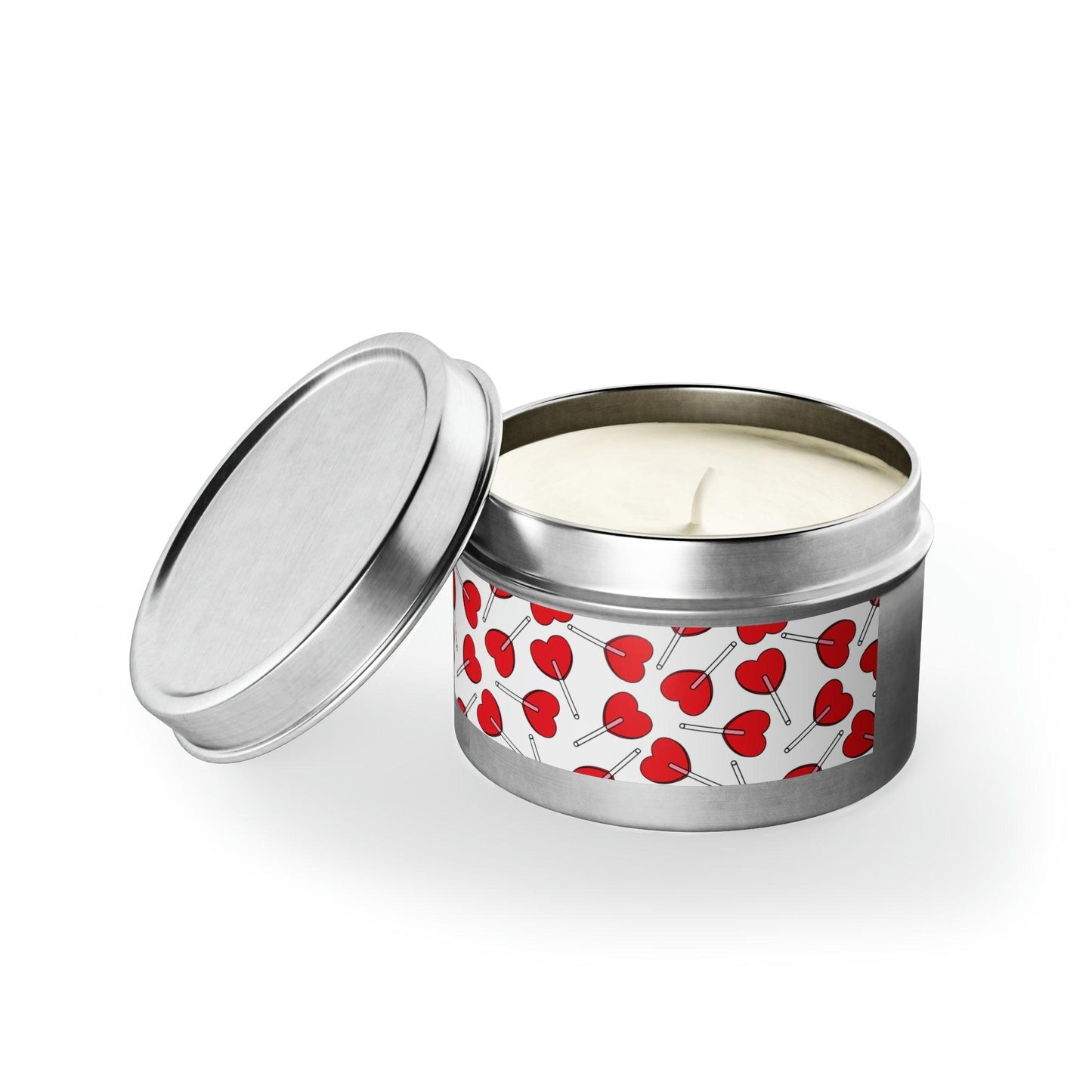 Heart Lollipop Valentine’s Day Suckers Tin Candles - Lizard Vigilante