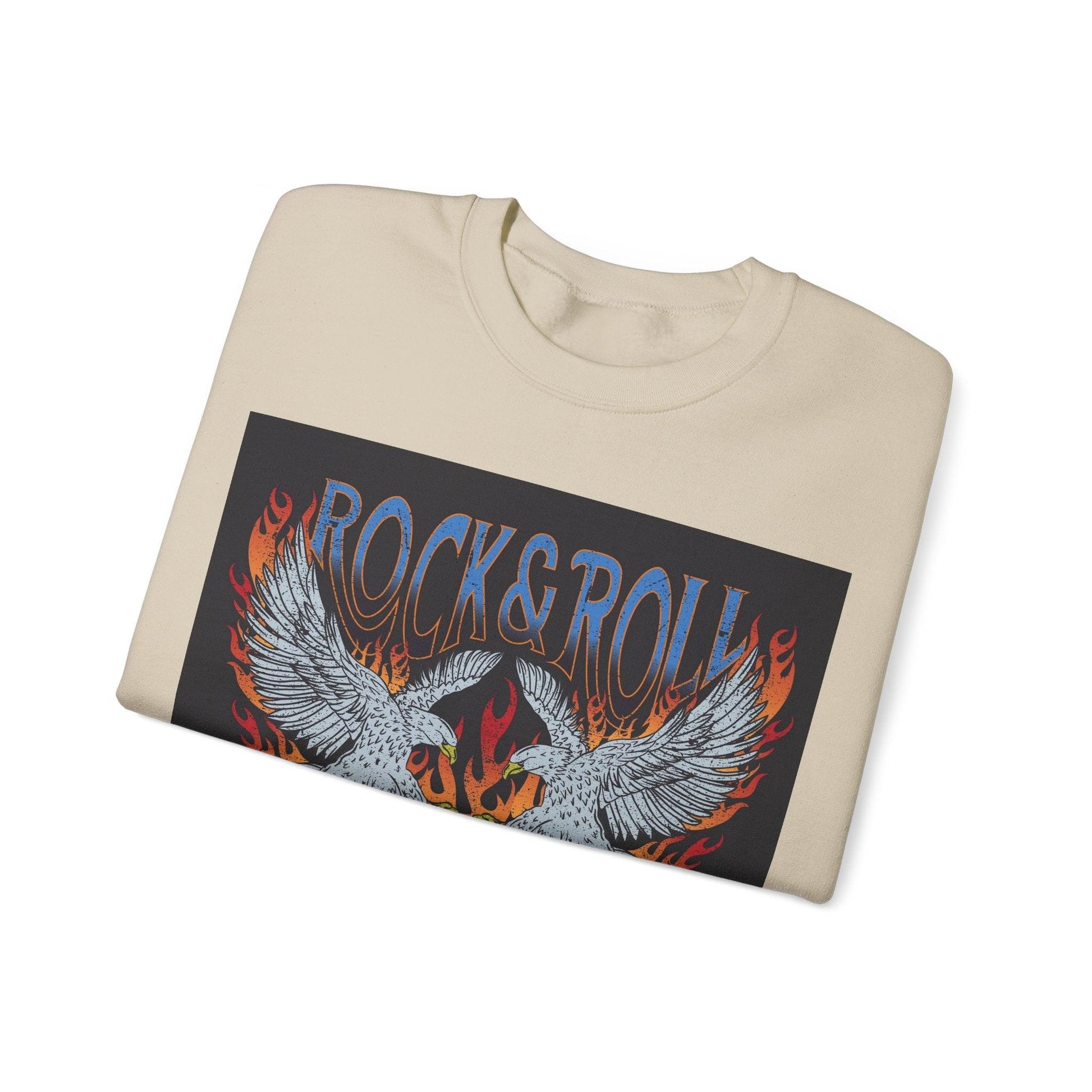 Rock & Roll Rock Star Unisex Heavy Blend™ Crewneck Sweatshirt - Premium Sweatshirt from Printify - Just $37.64! Shop now at Lizard Vigilante