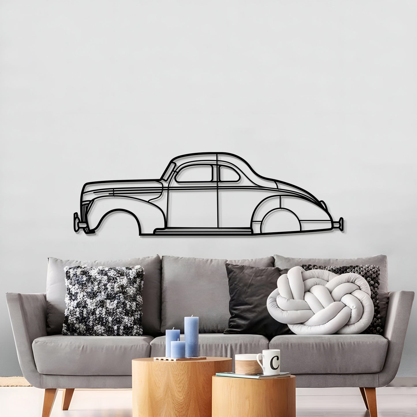 1940 De Luxe Coup Metal Car Wall Art - MT0008