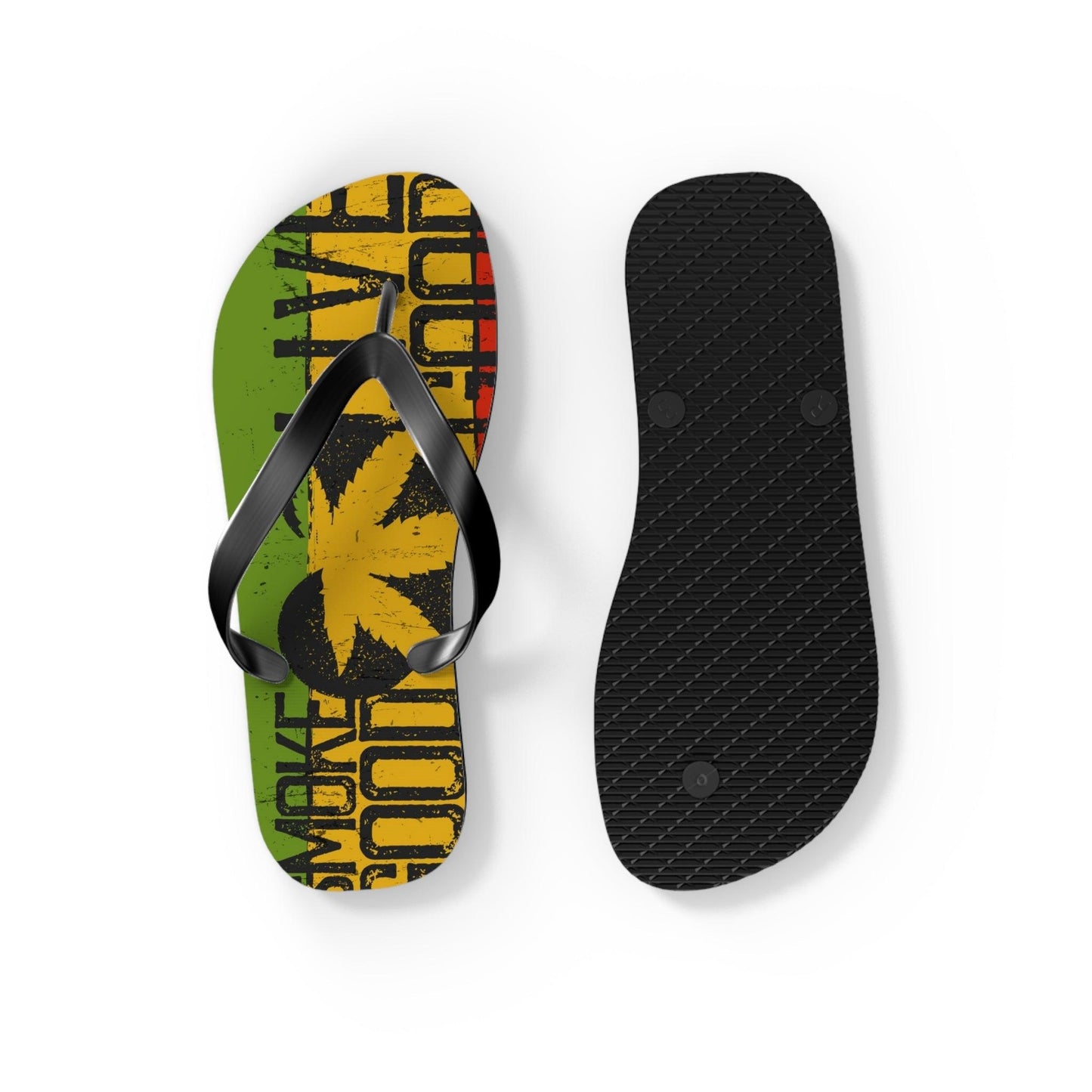 Smoke Good Eat Good Live Good Flip Flops - Lizard Vigilante