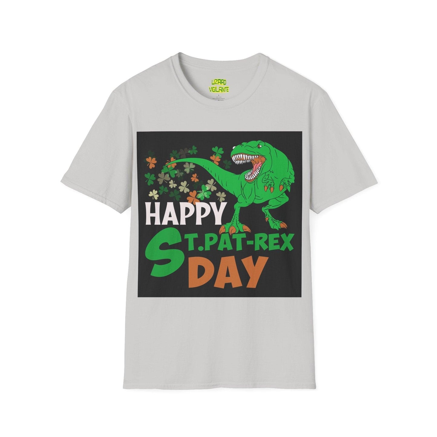 Happy St. Pat-Rex Day T-Rex Dinosaur Unisex Softstyle T-Shirt - Lizard Vigilante