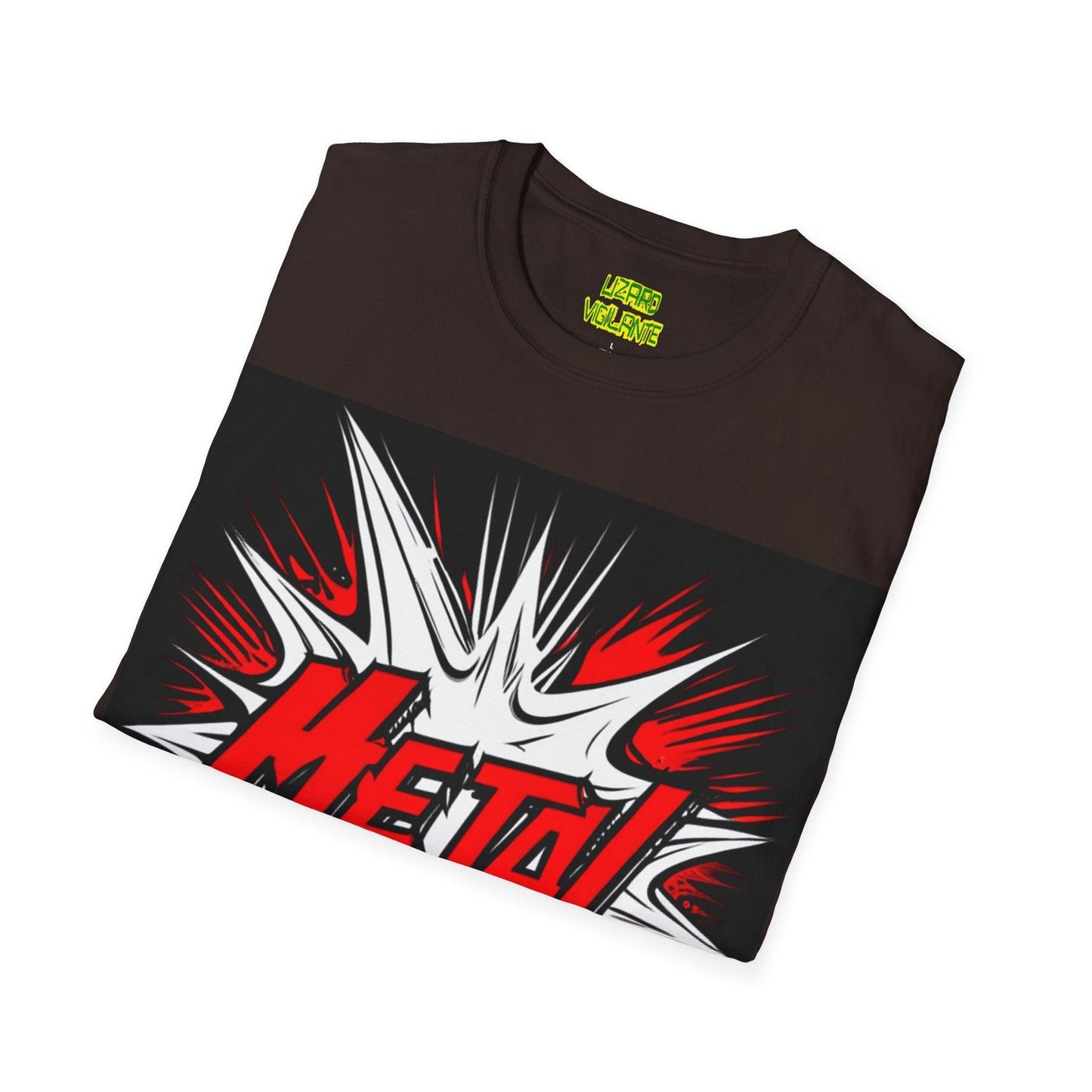 Red METAL Logo Unisex Softstyle T-Shirt - Lizard Vigilante