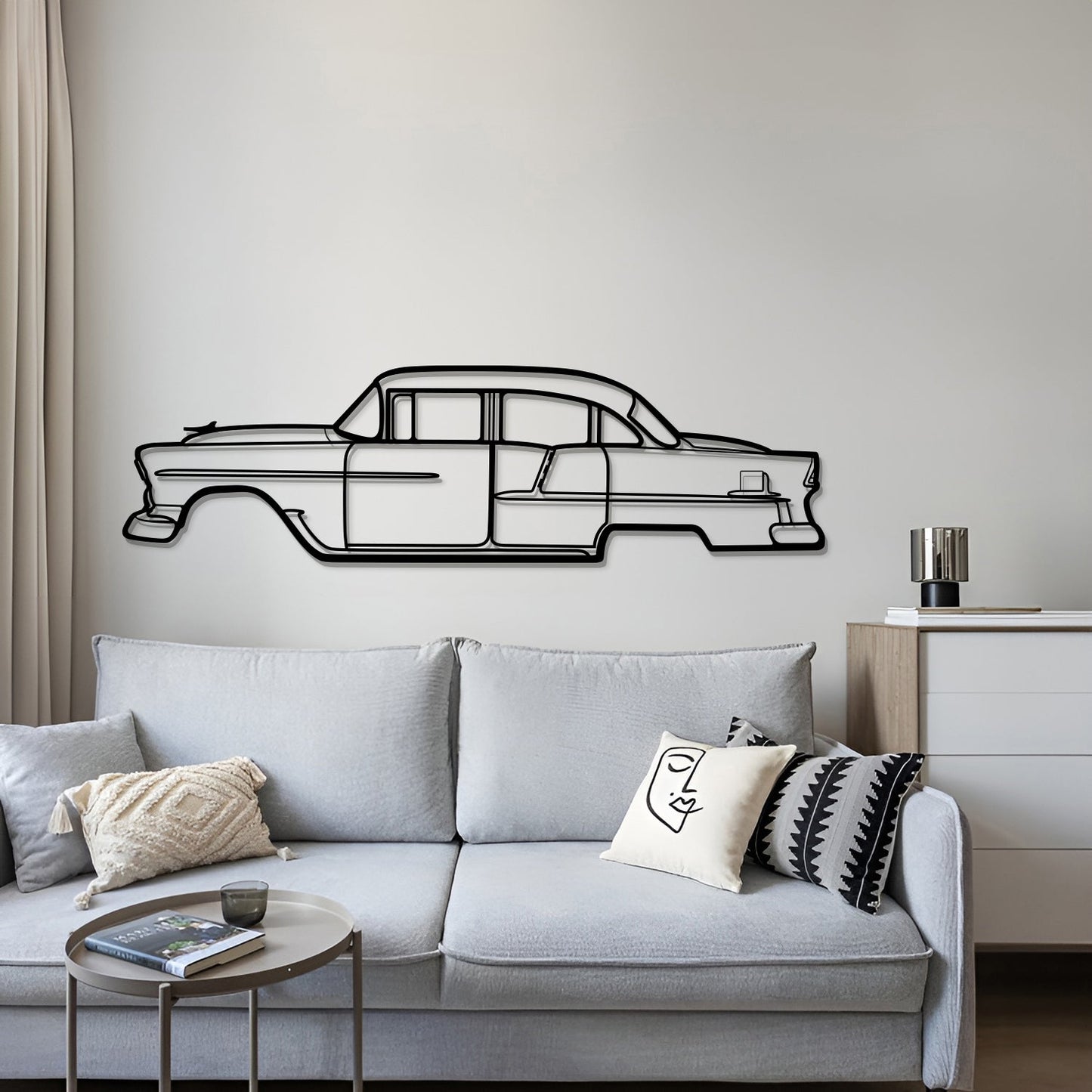 1955 Bel Air Metal Car Wall Art - MT0037