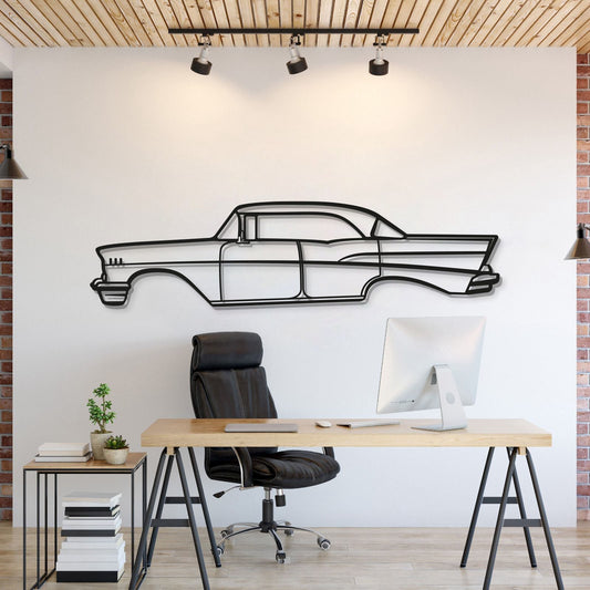 1957 Bel Air Sedan Metal Car Wall Art - MT0048