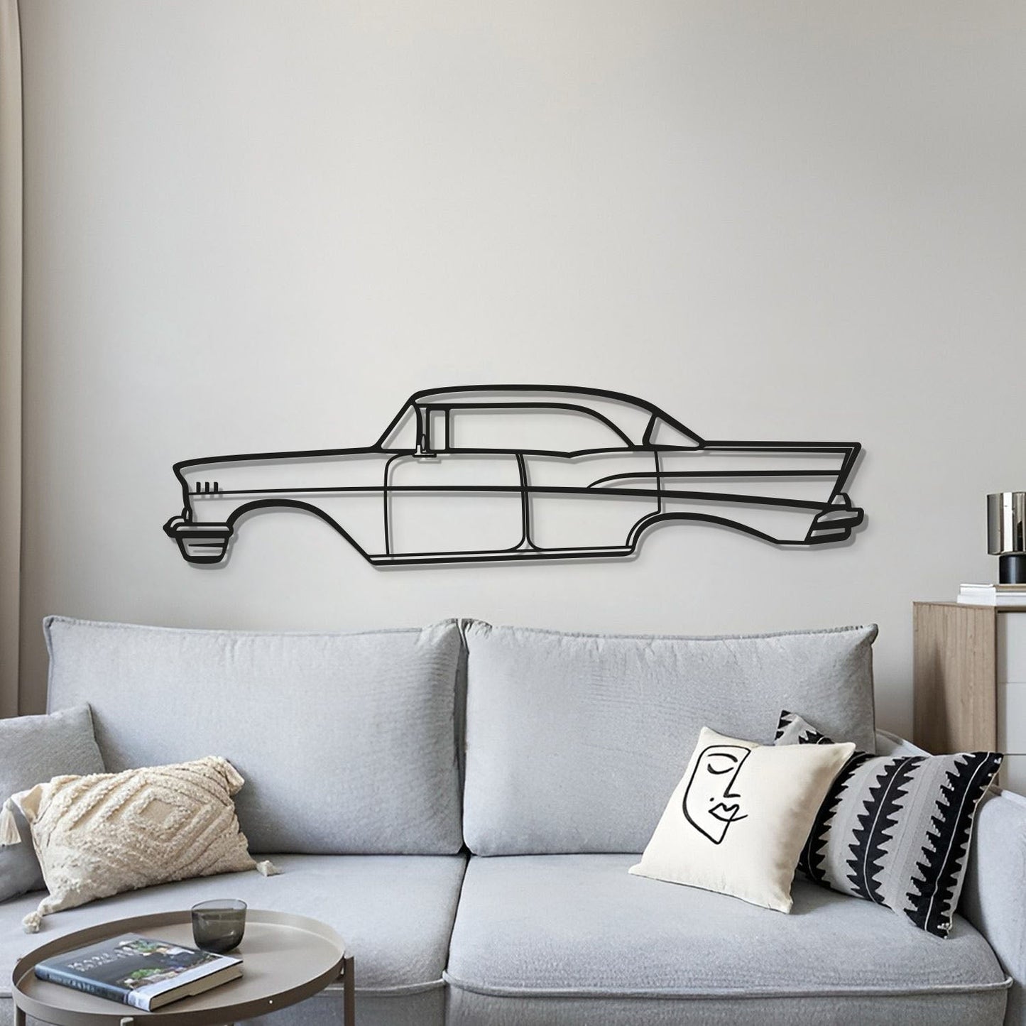 1957 Bel Air Sedan Metal Car Wall Art - MT0048