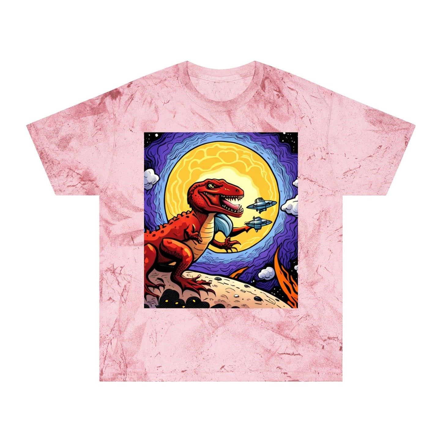 Space Lizard Vigilante Unisex Color Blast T-Shirt Dinosaur Tee - Lizard Vigilante