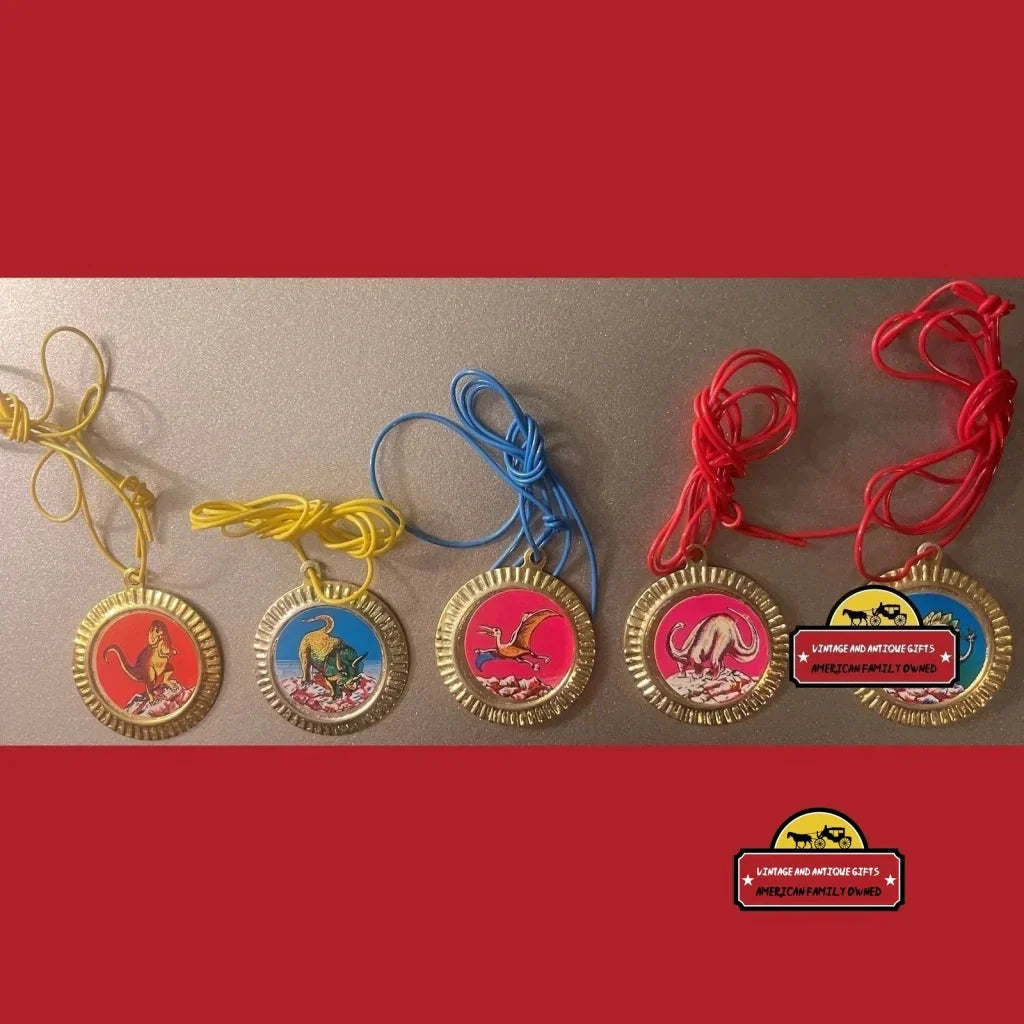Rare Vintage Tin Dinosaur Charms from the 1980s