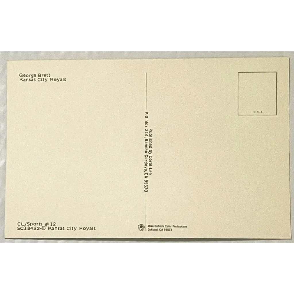 George Brett Royals Postcard World Series Champ Hall of Famer