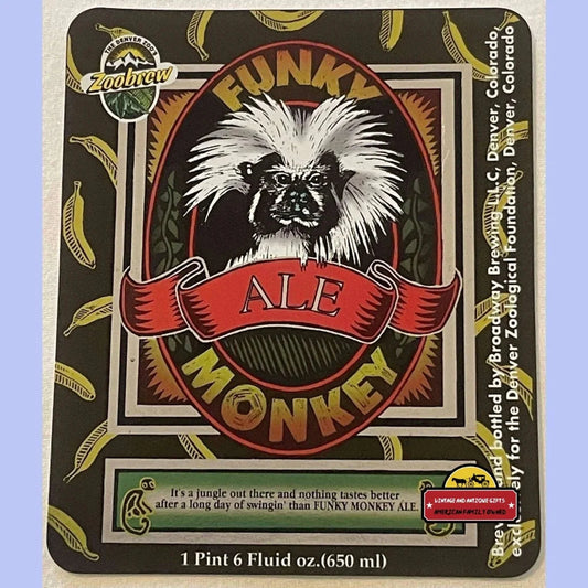 Rare Funky Monkey Ale Label From Denver Zoo's 90s Brewery