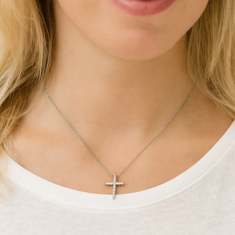 Faith Cubic Zirconia Cross Necklaces