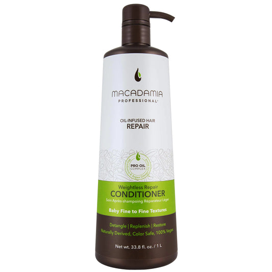 Macadamia Professional Hair Care Sulfate & Paraben Free Natural Organic Cruelty-Free Vegan Hair Products Weightless Repair Hair Conditioner Green Conditioner 33.8 Fl Oz