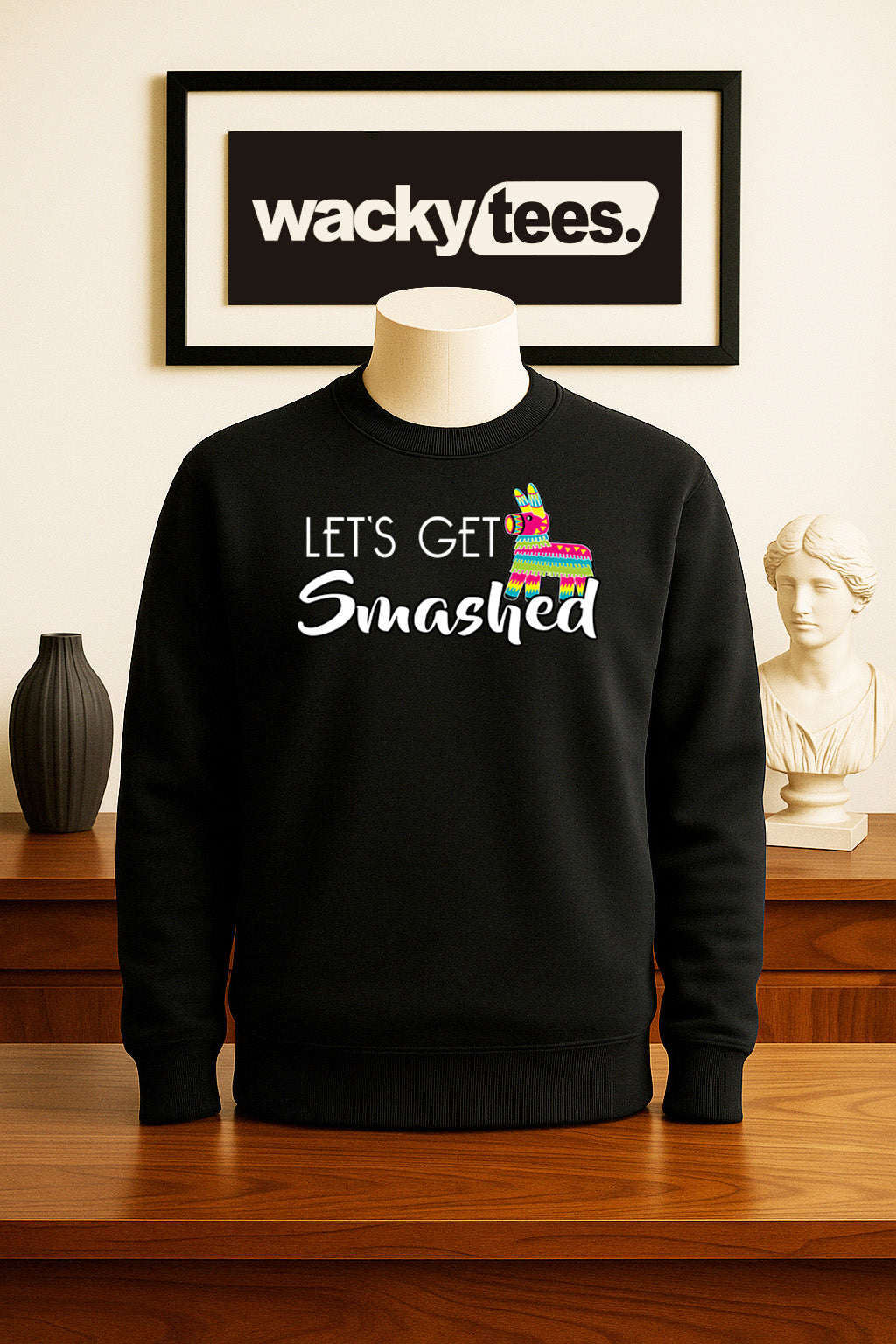 Lets Get Smashed Pinata Party Style Graphic Tee Shirt