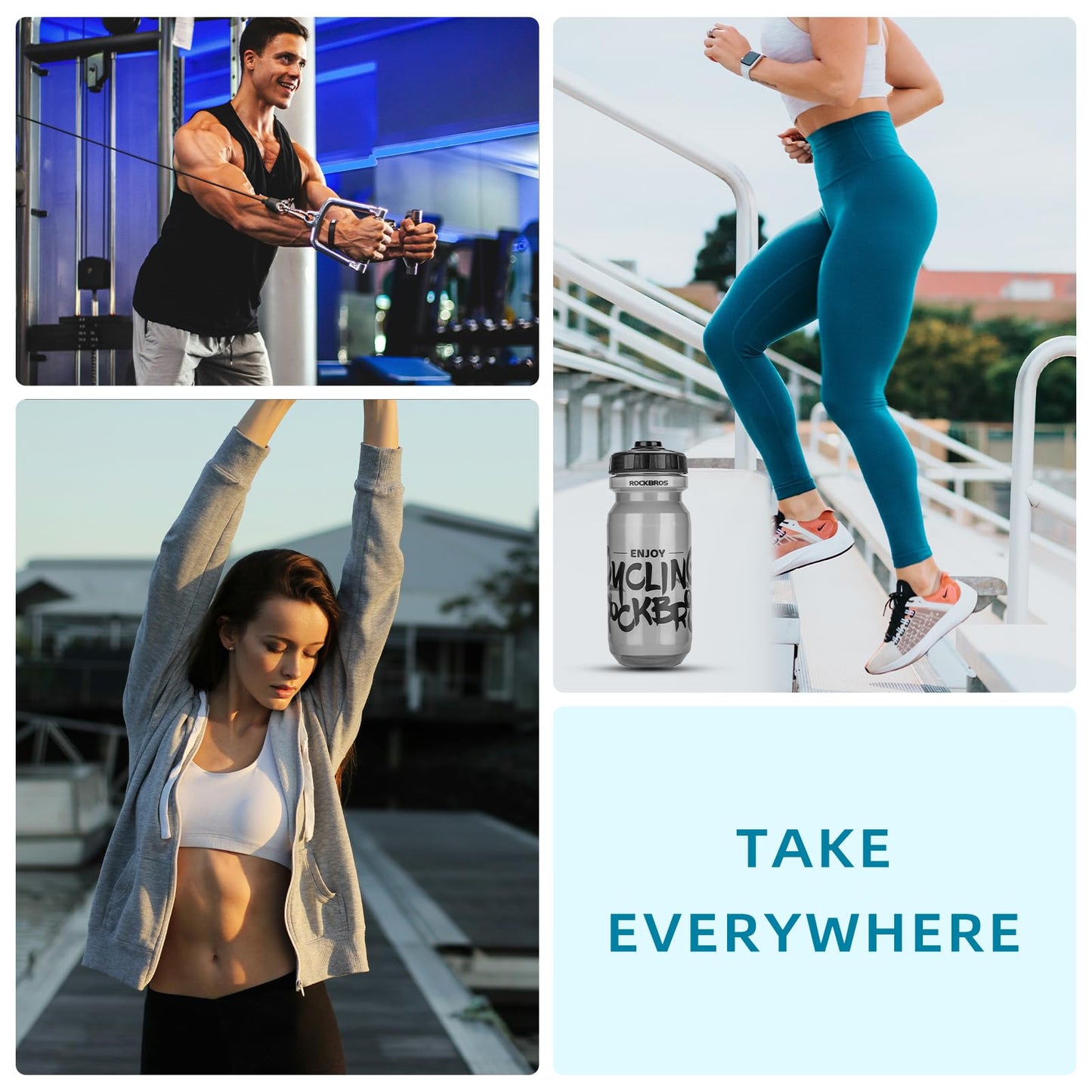 ROCKBROS Cycling Water Bottle 20-25oz Cycling Bottle BPA-Free