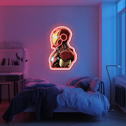 UV Printed Iron-Man Neon Wall Art- LV0076