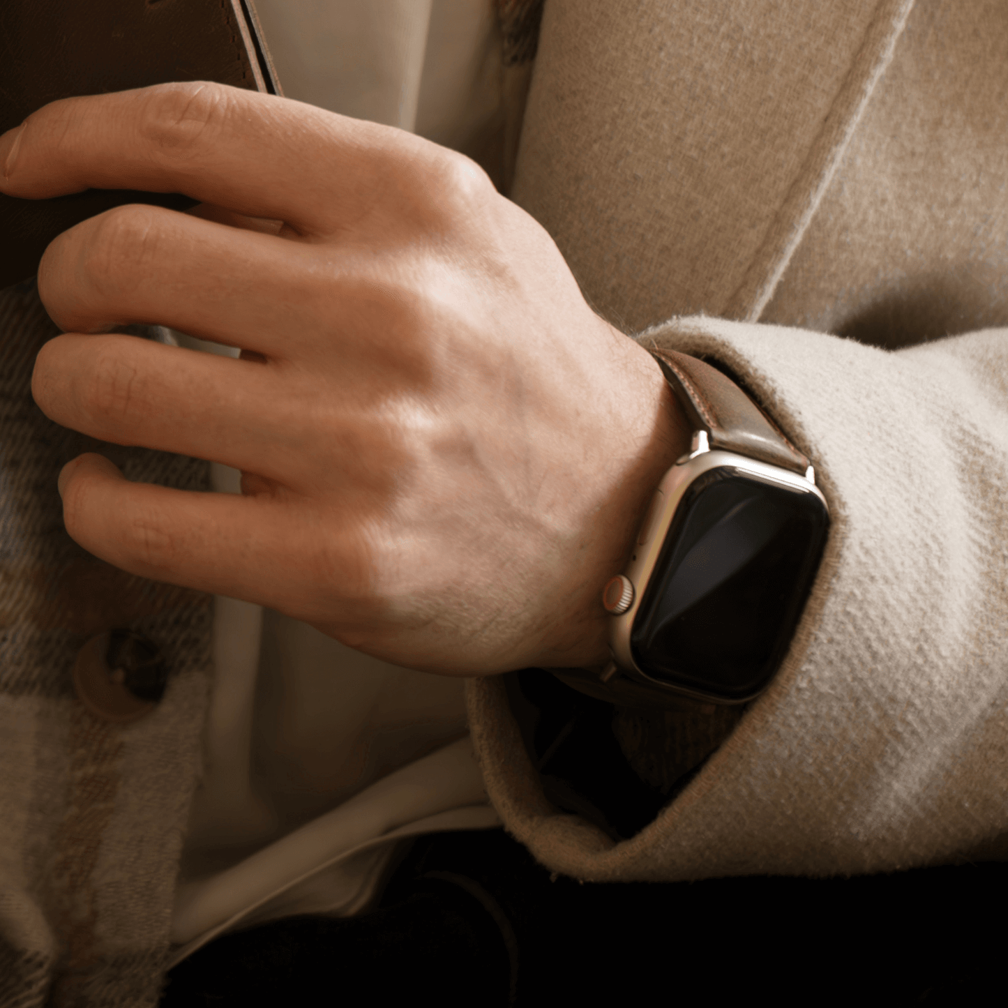 Luxury Double Wrap Brown Leather Apple Watch Band - San Diego