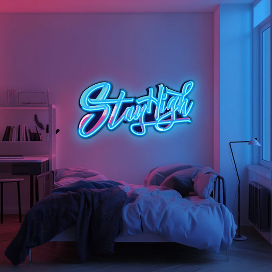 UV Printed Stay High Neon Wall Art- LV0050