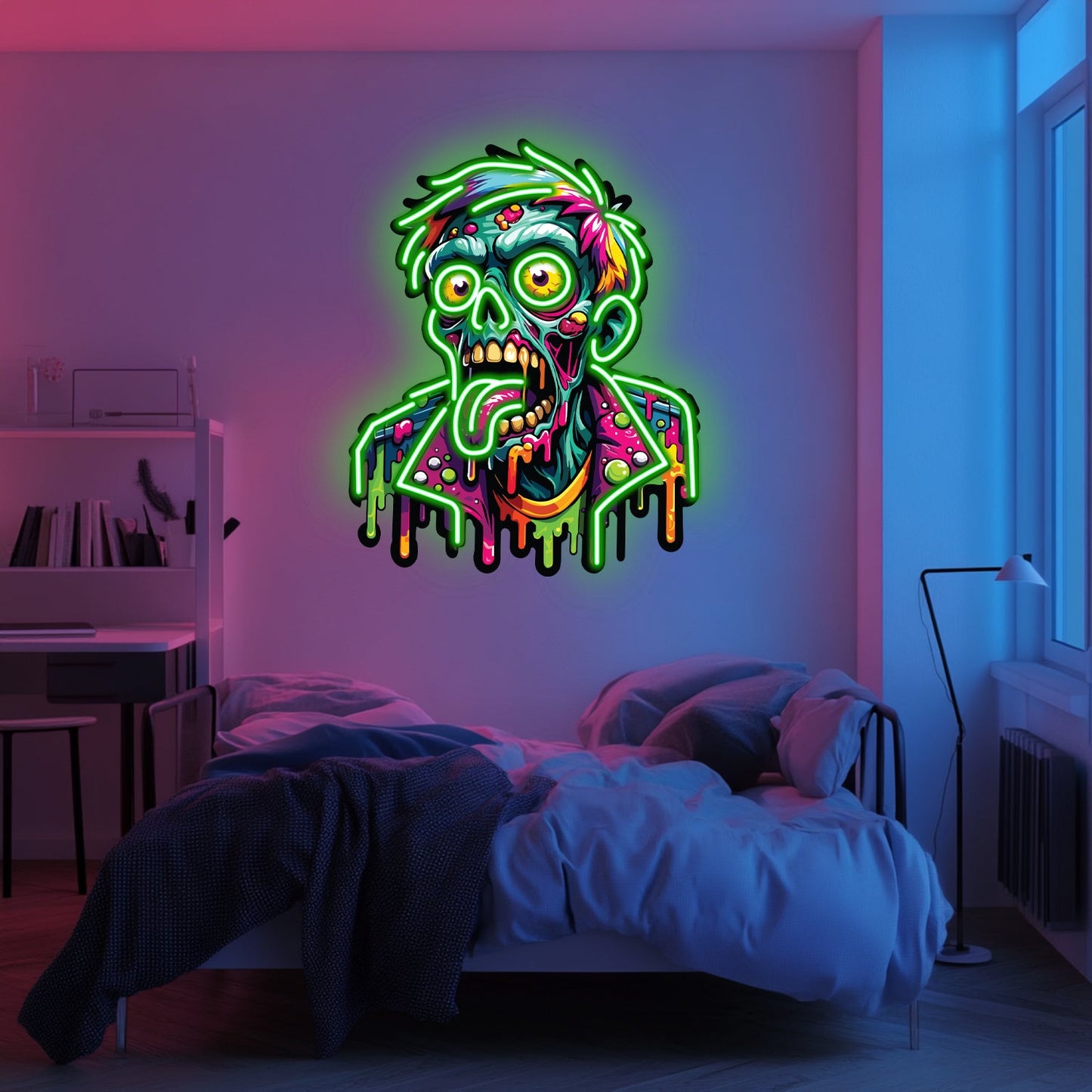 UV Printed Zombie  Neon Wall Art- LV0059