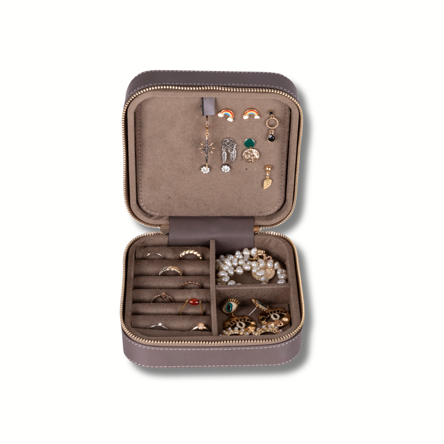 Luxury Travel Jewelry Box – Gray - Palermo
