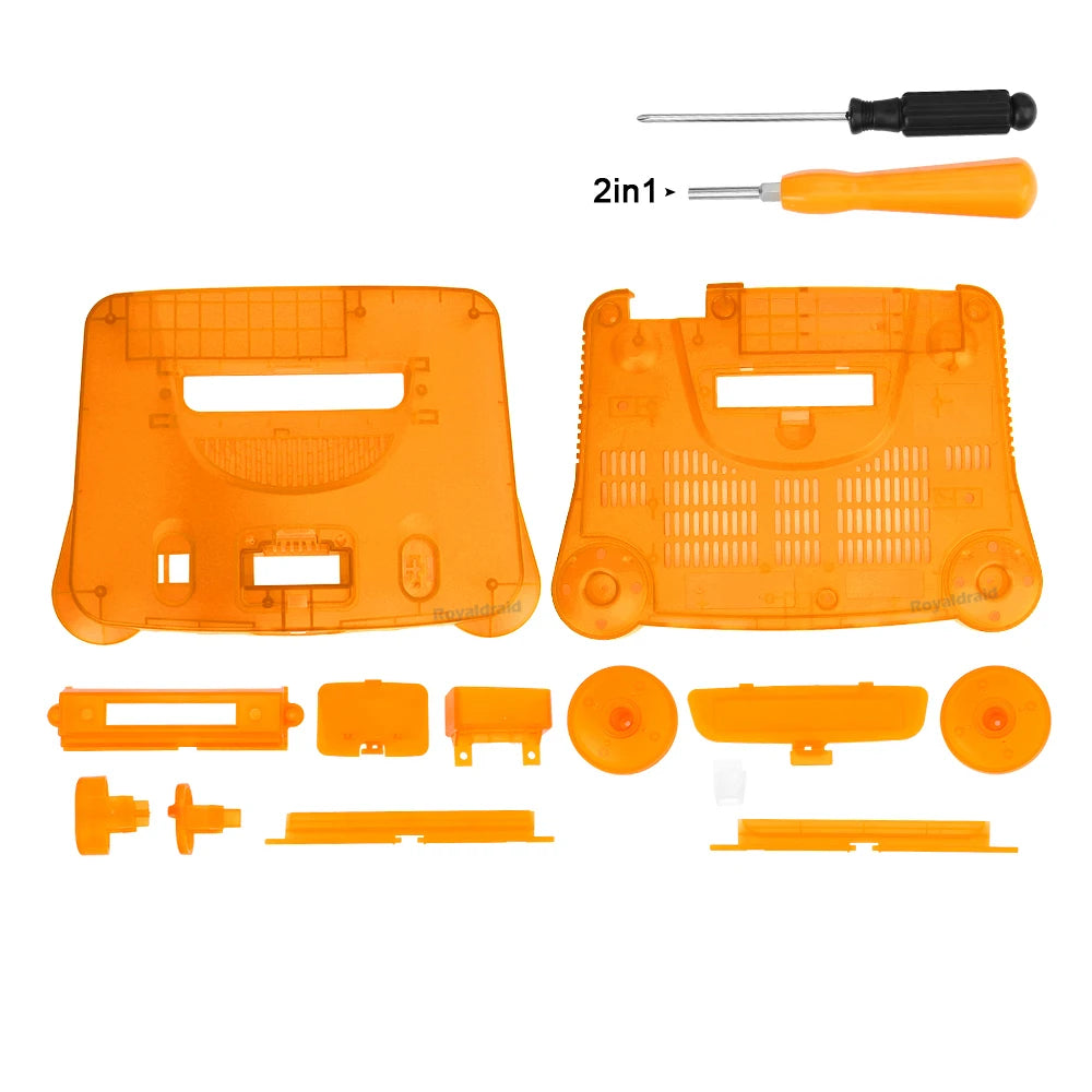 N64 Replacement Console Shell Housing Translucent Orange Nintendo 64