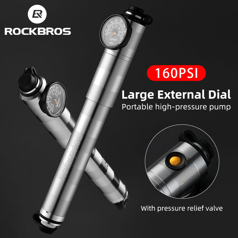 ROCKBROS Ultralight  Bike Tire Shock Mini Pump 160PSI High Pressure