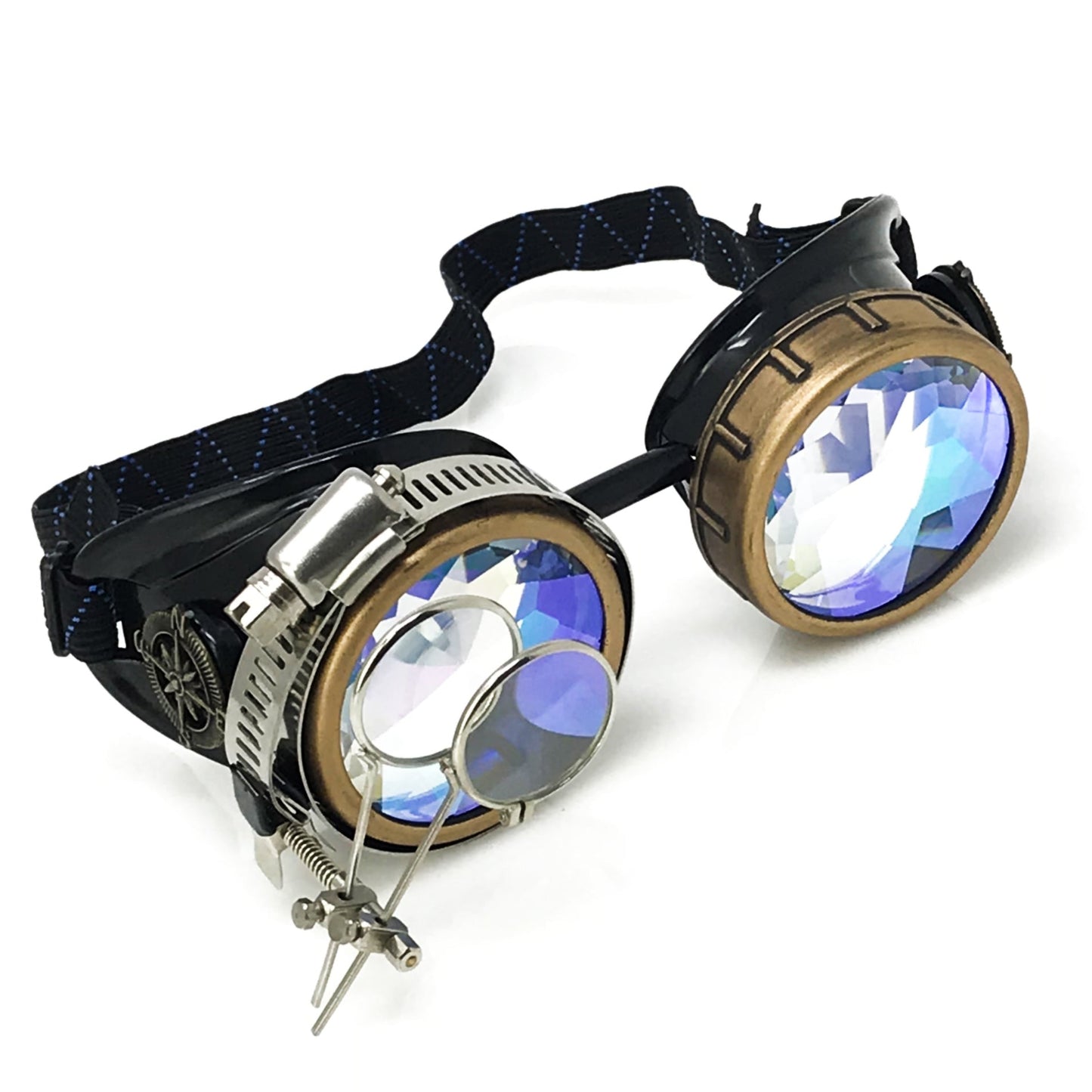 Steampunk Goggles with magnifying loupes kaleidoscope lenses