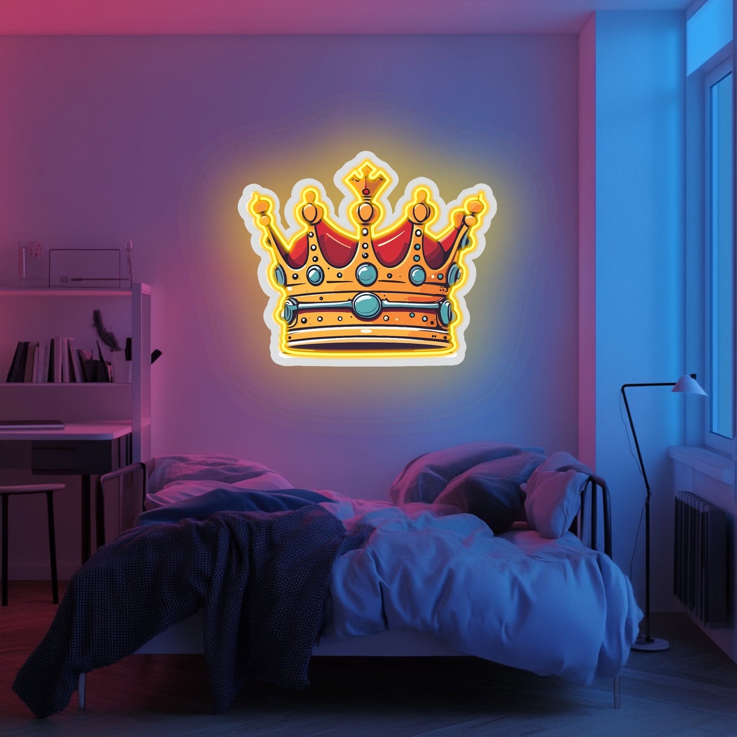 UV Printed King Crown Neon Wall Art- LV0028
