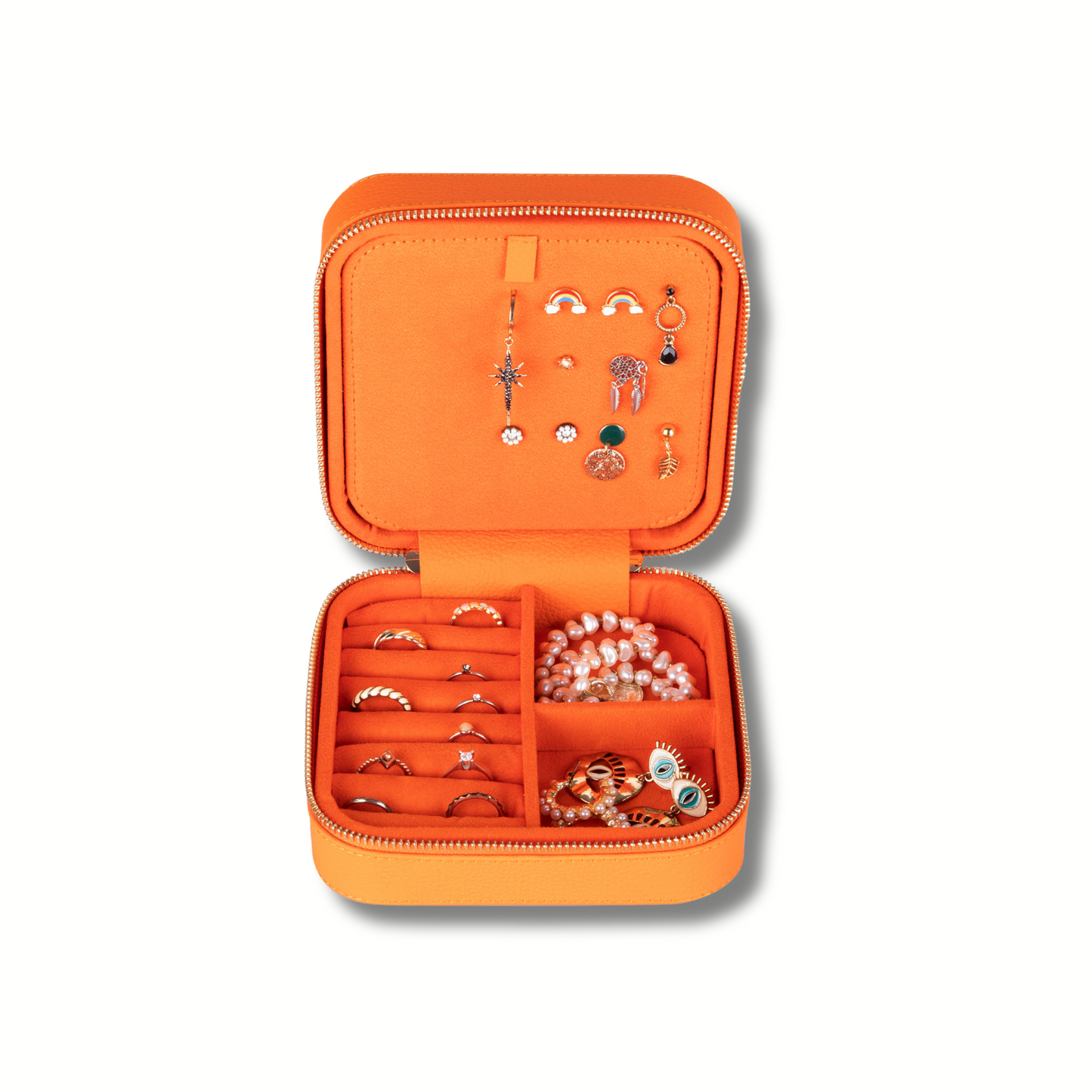 Luxury Travel Jewelry Box – Orange - Palermo