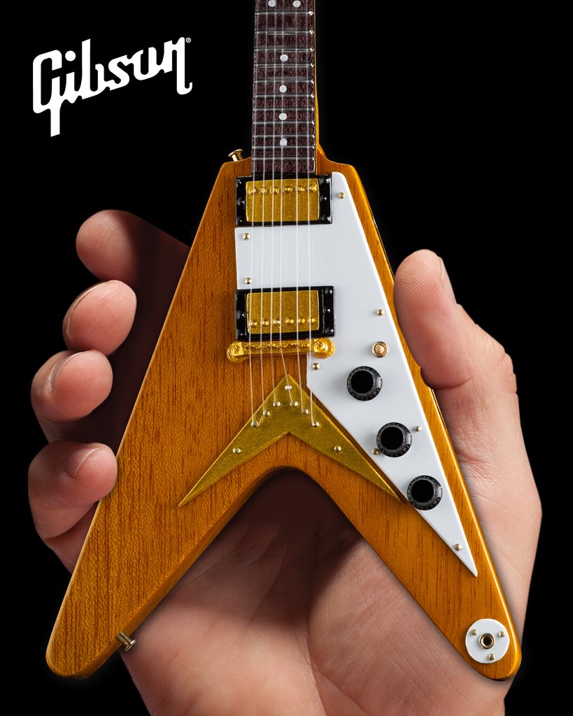 GIBSON 1958 Korina Flying V 1:4 Scale Replica Guitar ~Axe Heaven~