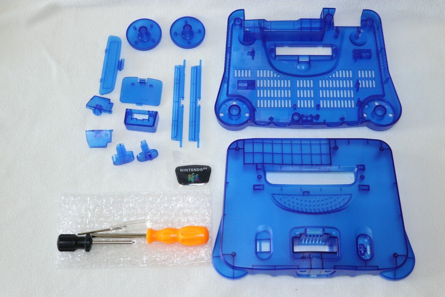 N64 Replacement Console Shell Housing Translucent Blue Nintendo 64