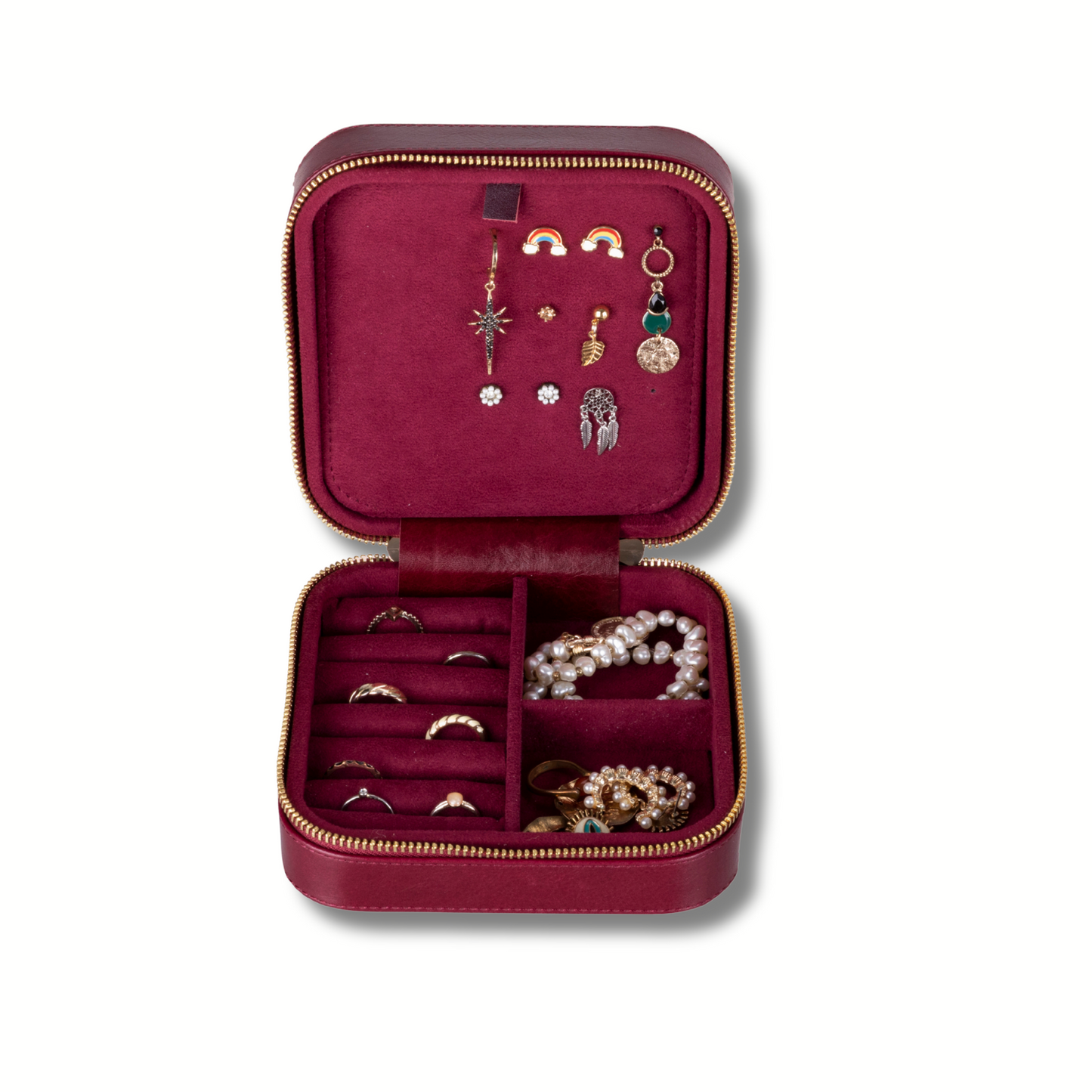 Luxury Travel Jewelry Box – Red - Palermo