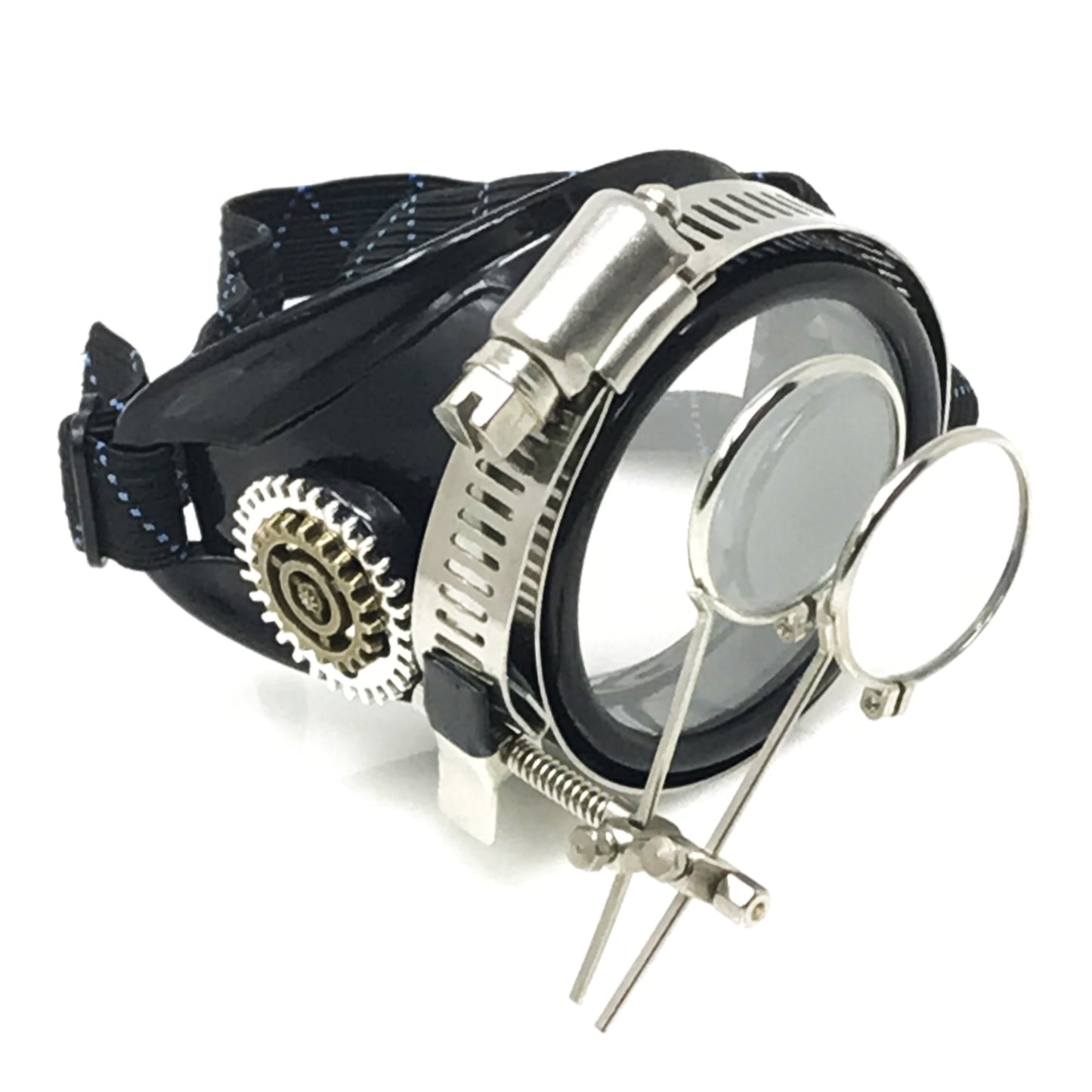 Airship captain pirate eyepatch monocle Rave goggle with magnifying eye loupes