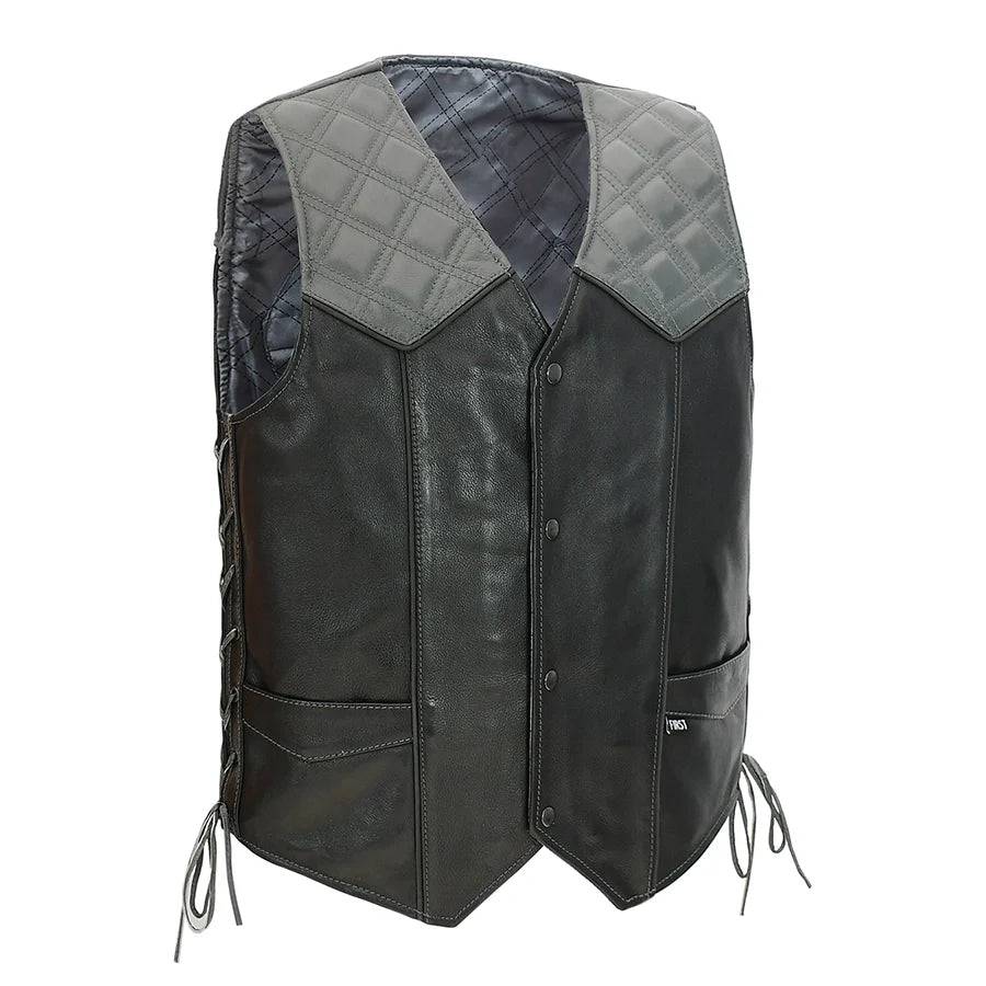 Hammer down Men's Western Style Leather Biker Vest