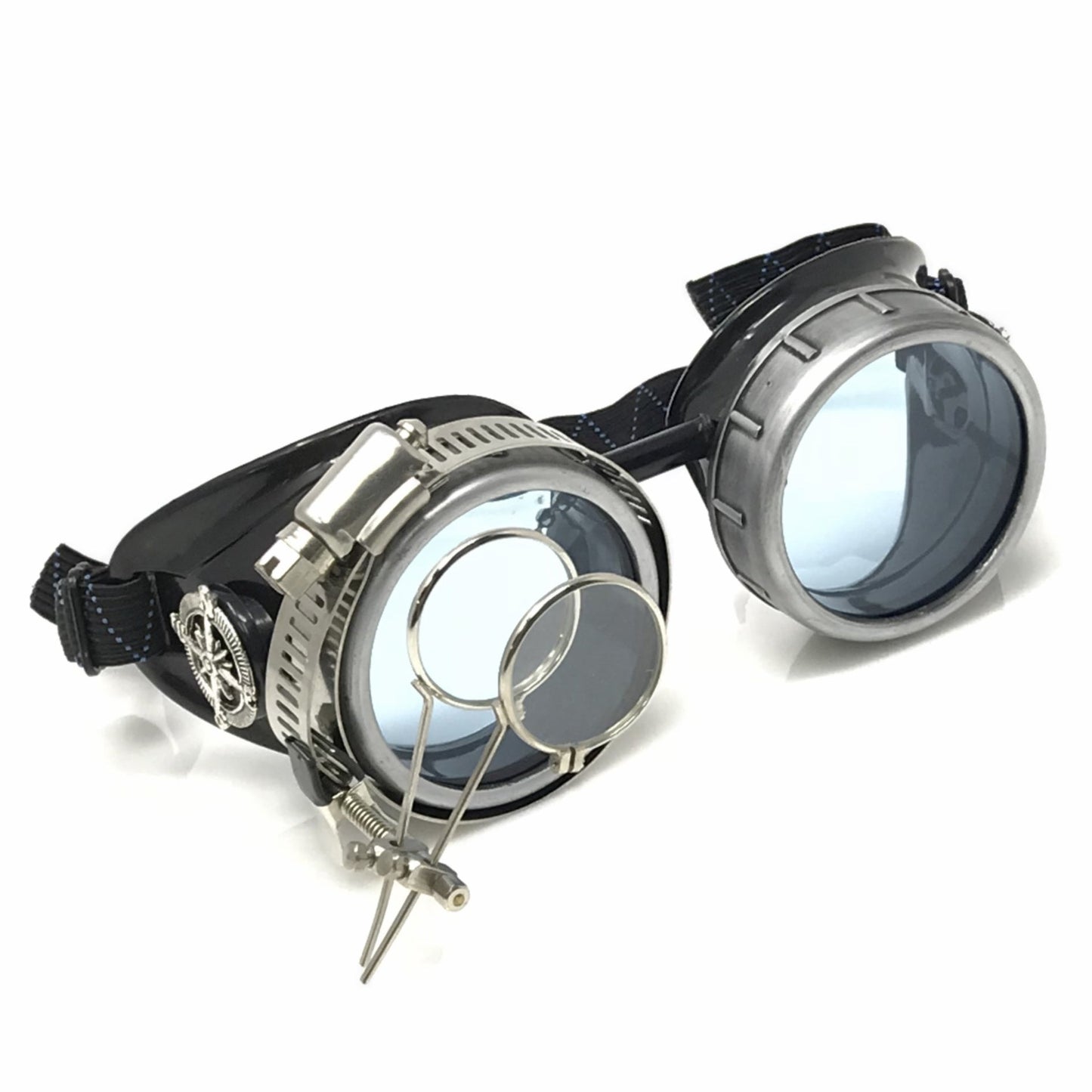 Steampunk Metallic Goggles with magnifying eye loupes pastel goth punk