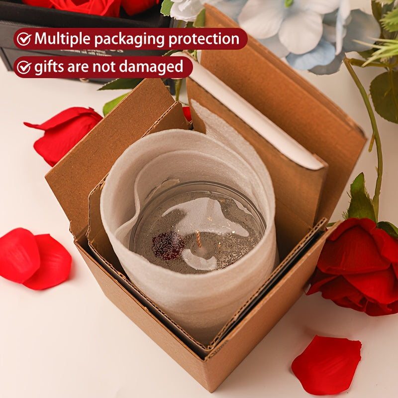 Rose Jelly Scented Candle for Aromatherapy, Romantic Atmosphere - Ideal for Birthdays, Valentine's Day, Anniversaries, Thanksgiving, Christmas - 1pc, Soy Wax in Glass Jar