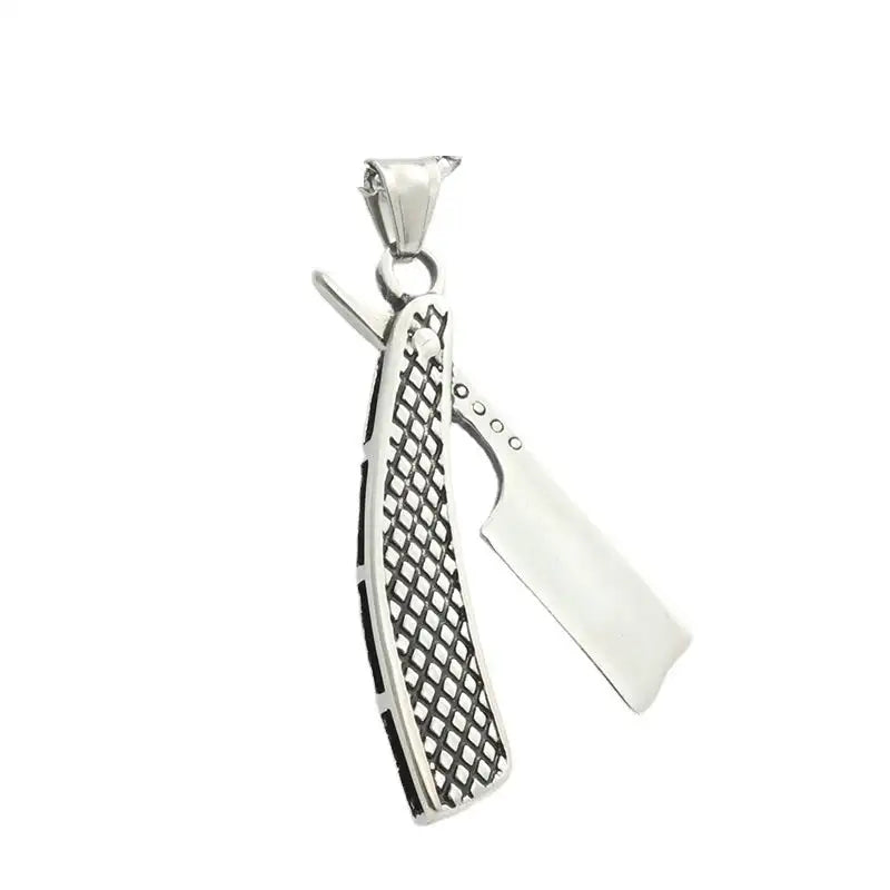 Titanium Steel Shaver Pendant Personality Punk Vintage Necklace