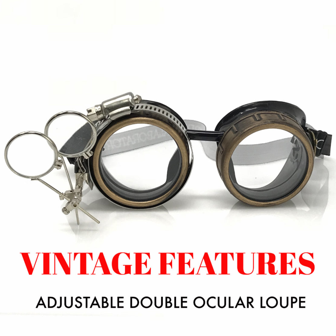 Steampunk Goggles with magnifying loupes clear lenses