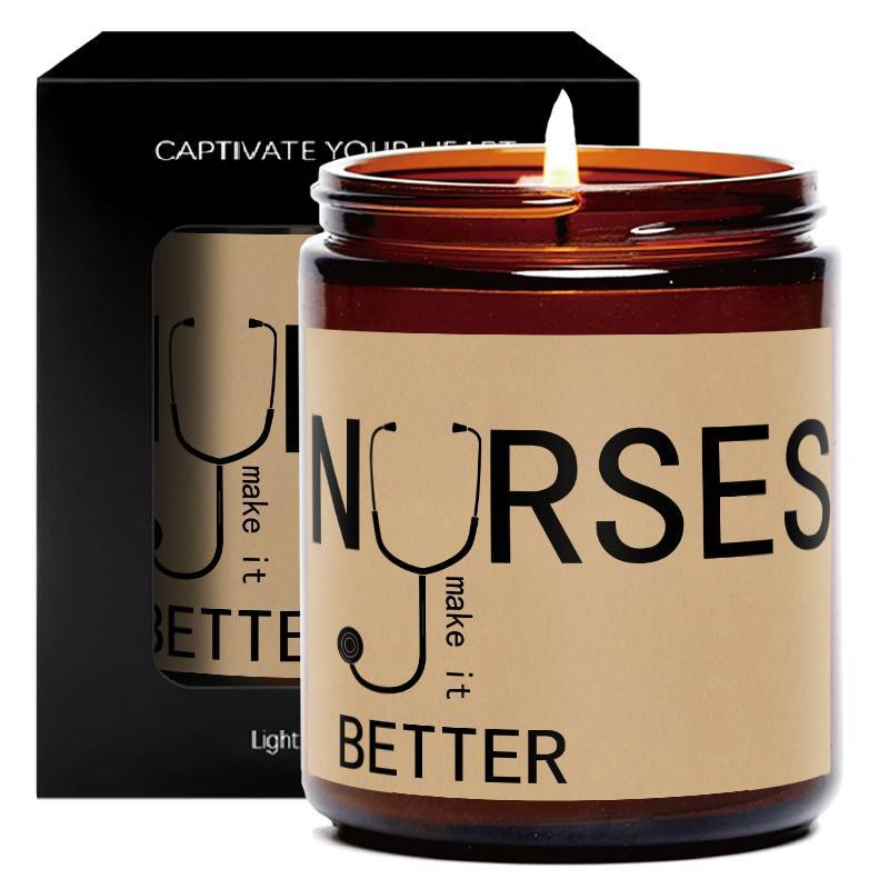 Lavender Scented Candle 5.3oz - Perfect Nursing Appreciation Gift for Men & Women, Ideal for Nurse Practitioners, Paramedics, Students - Unique Present for Birthdays, Thanksgiving, Graduation