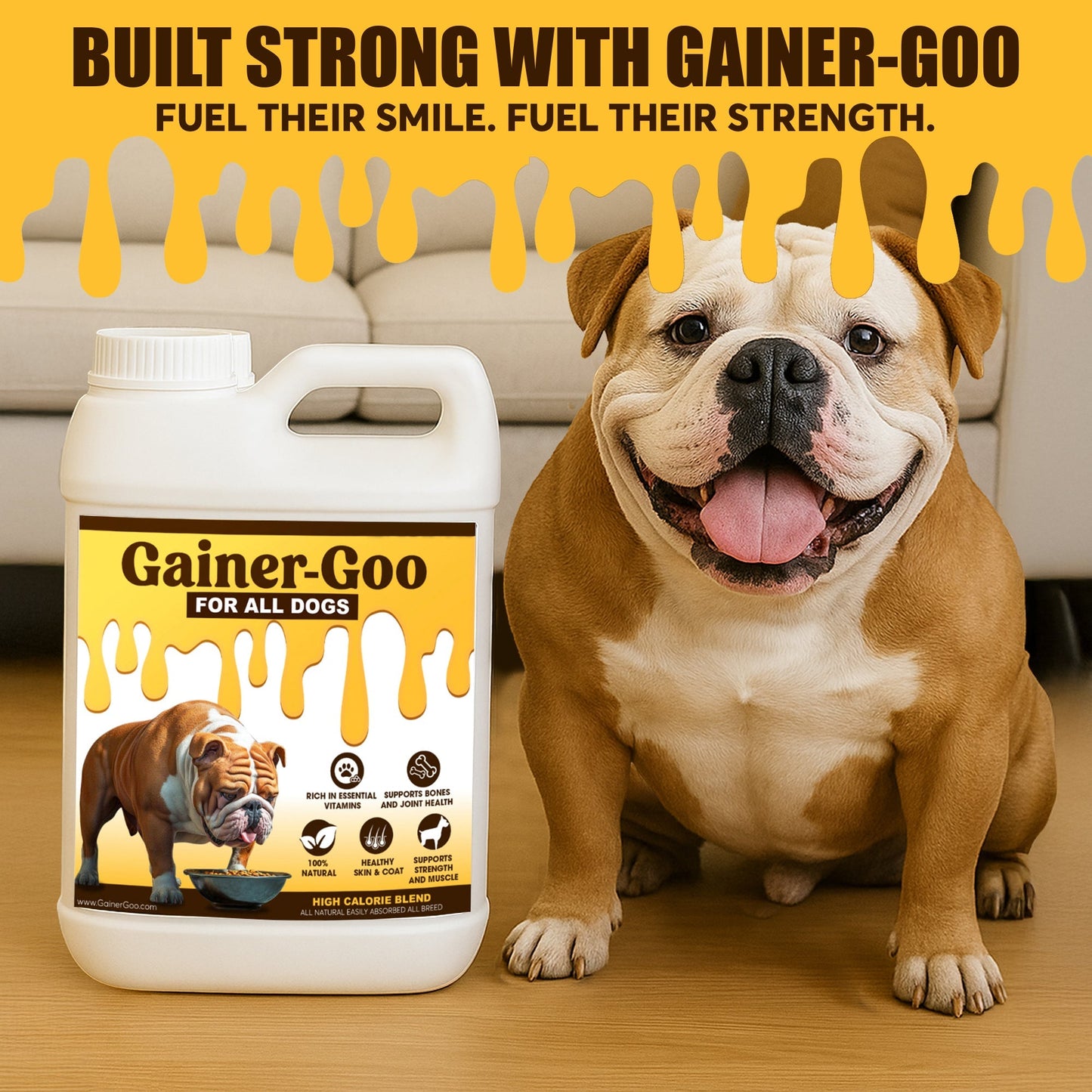 1 gallon Gainer-GOO (for All Breeds) High Calorie Fat Liquid Weight Gainer (128oz)