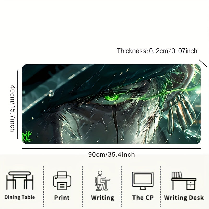 1pc Large Gaming Mouse Pad, Extra-Large Cool Graphic Design, Thick Non-Slip Washable Rubber Desk Mat, Precision Edge Locking, for Gamers and Office Use, Rectangular Shape