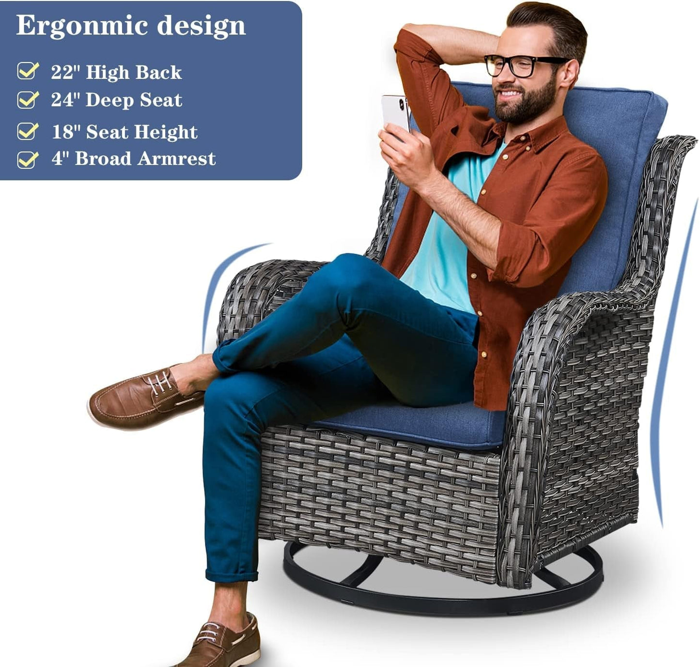 5 Piece Patio Wicker Set With Propane Fire Pit Table