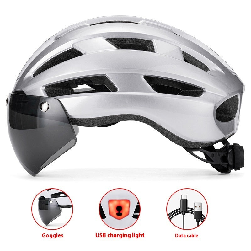 Magnetic Suction Goggles Unisex Mountain Highway Color Changing Cycling Bicycle Helmet