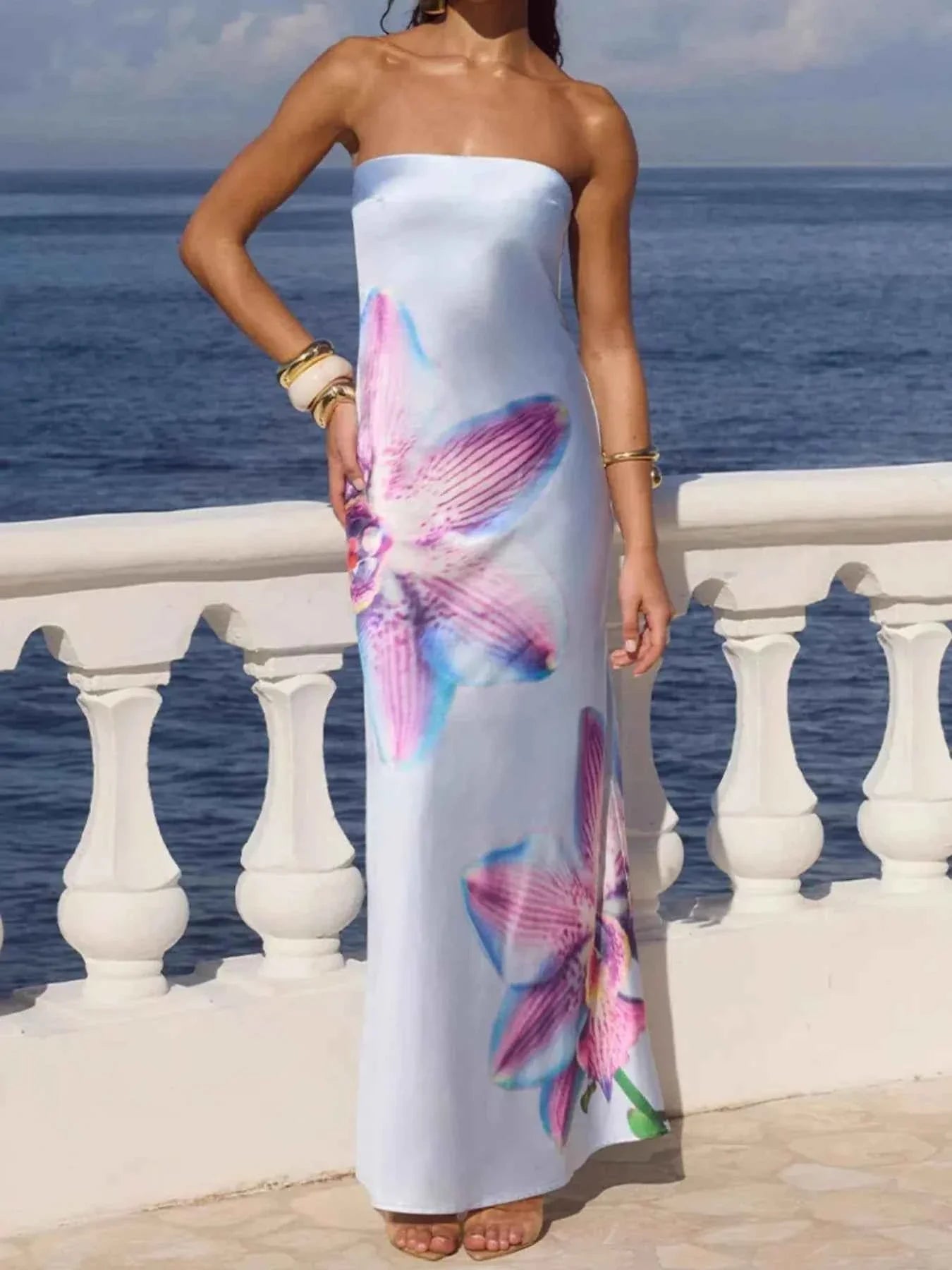 Stylish Printed : Tube Maxi Dress